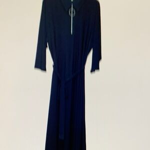 Chaus Dark Blue Long Sleeve Dress